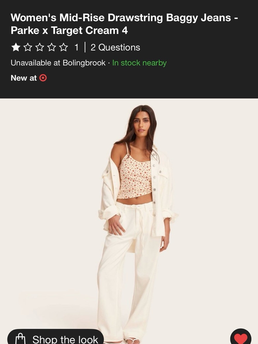 Women's Mid-Rise Drawstring Baggy Jeans -
Parke x Target